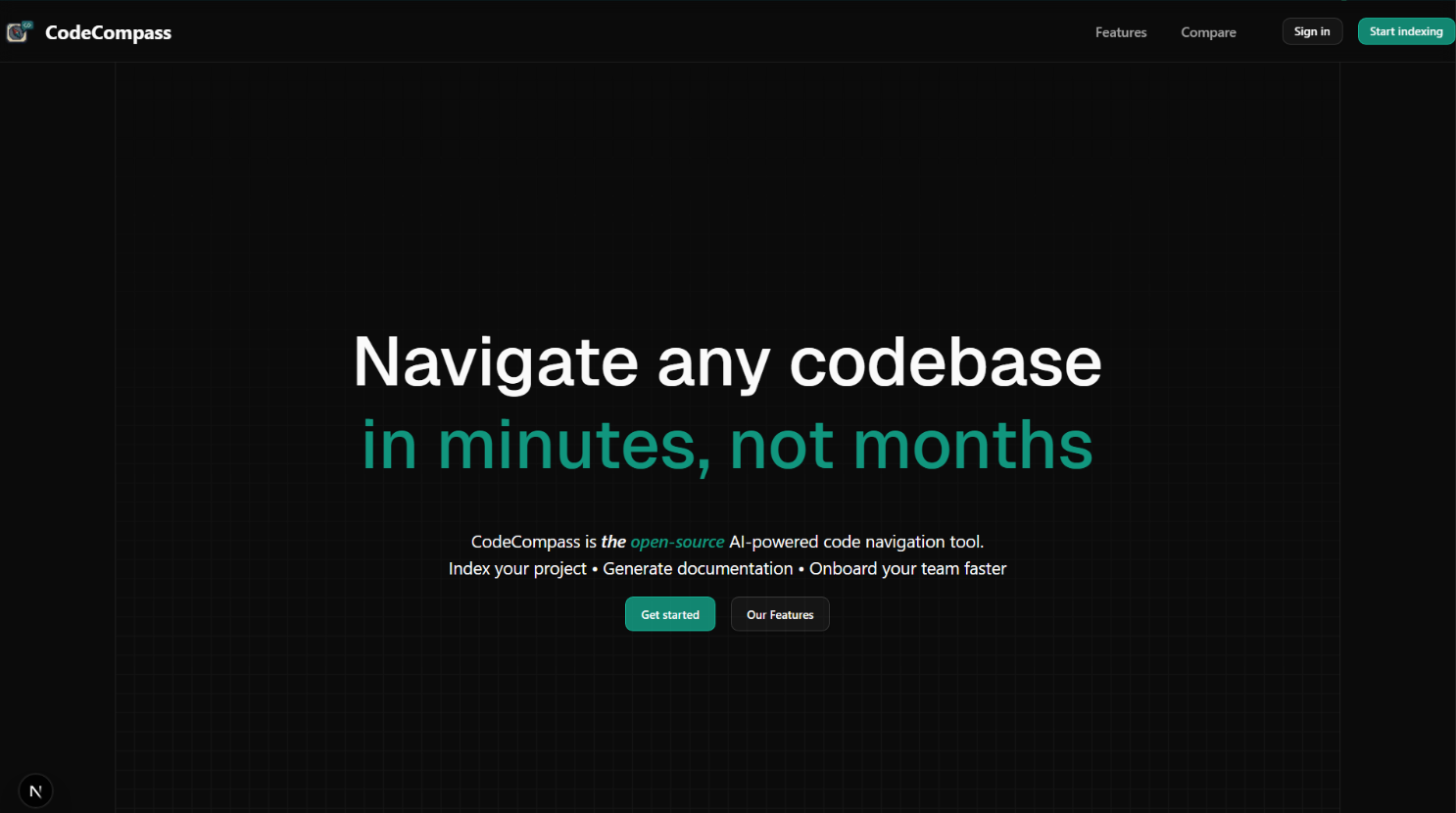 CodeCompass Landing Page